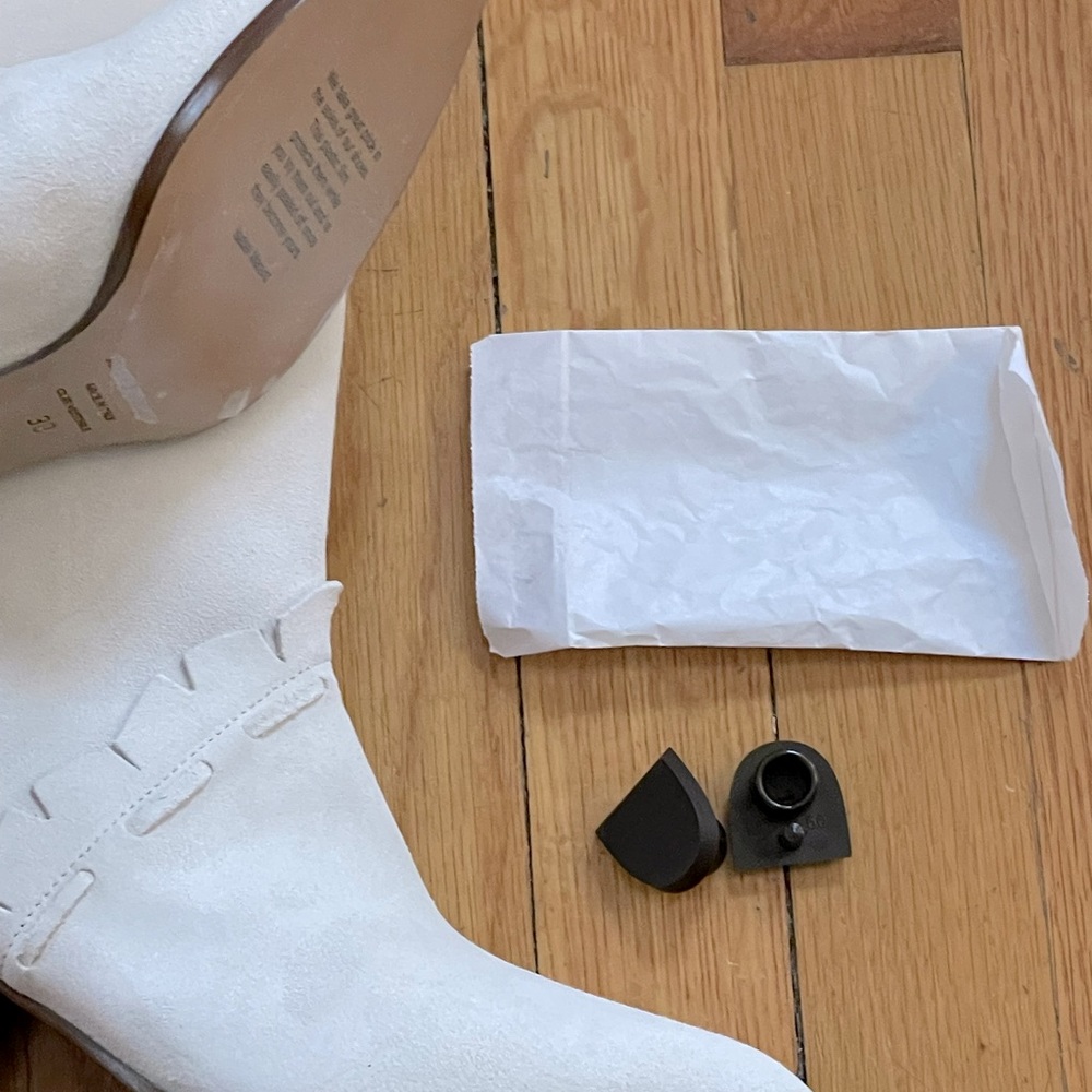 Isabel Marant White Knee-High Heeled Boots - Picture 8 of 11